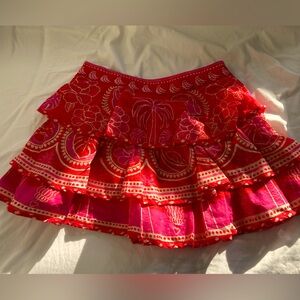 Farm Rio tiered ruffle mini skirt